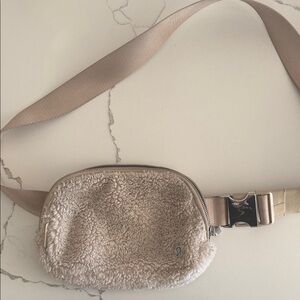 lululemon athletica Beige Sherpa Crossbody Bag